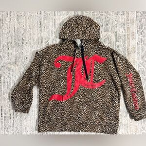 Juicy Couture Leopard Print Hoodie with Red Logo